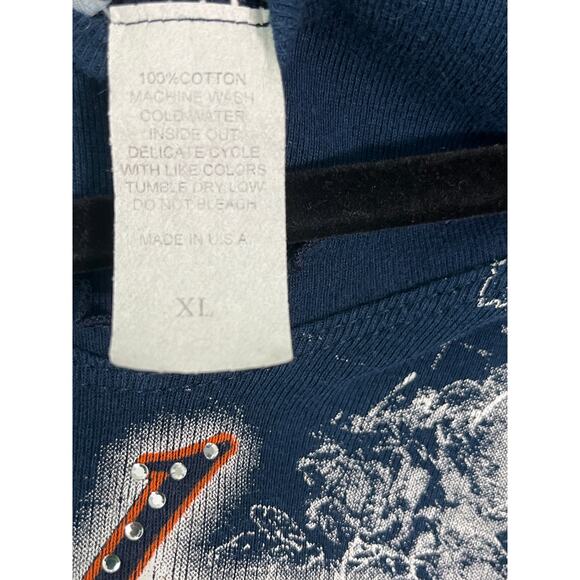 Vintage‎ Michael University Of Auburn Tigers Shirt Womens XL Blue Graphic AOP - Picture 6 of 8